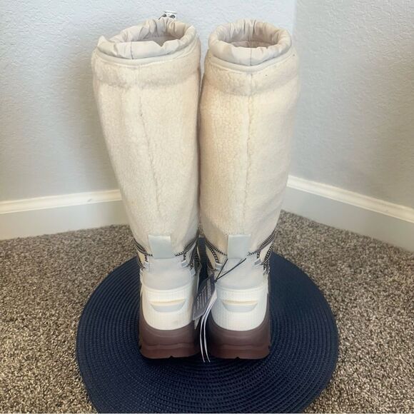 NEW Hunter Sherpa Tall Snow Boots Insulated Waterproof Sz 6 US / 37 EU Ivory - Picture 6 of 10